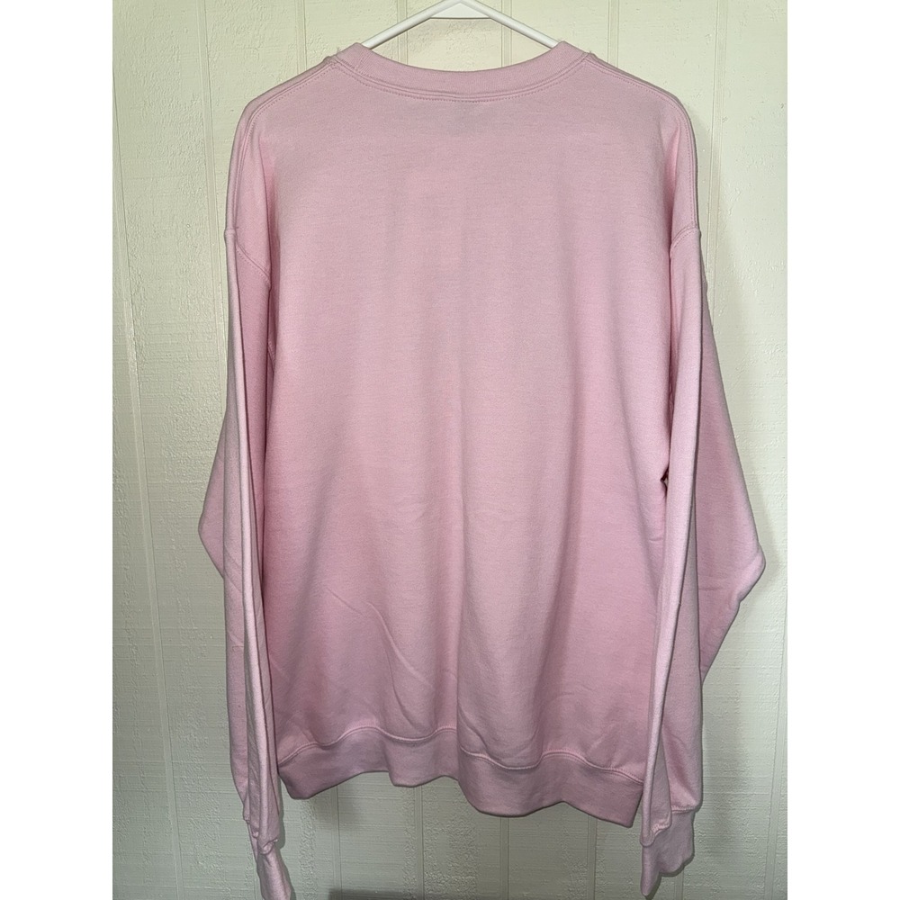 NWT Gildan Heavy Blend Sleigh All Day Pink Christmas Graphic Sweatshirt Large - Picture 5 of 5